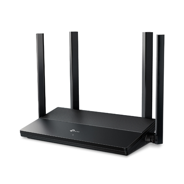 TP-Link EX141 WLAN-Router, Wi-Fi 6 (802.11ax) Dual-Band 1201 Mbit/s, Gigabit Ethernet, 4x LAN, Tabletop, Schwarz, EU V1.0