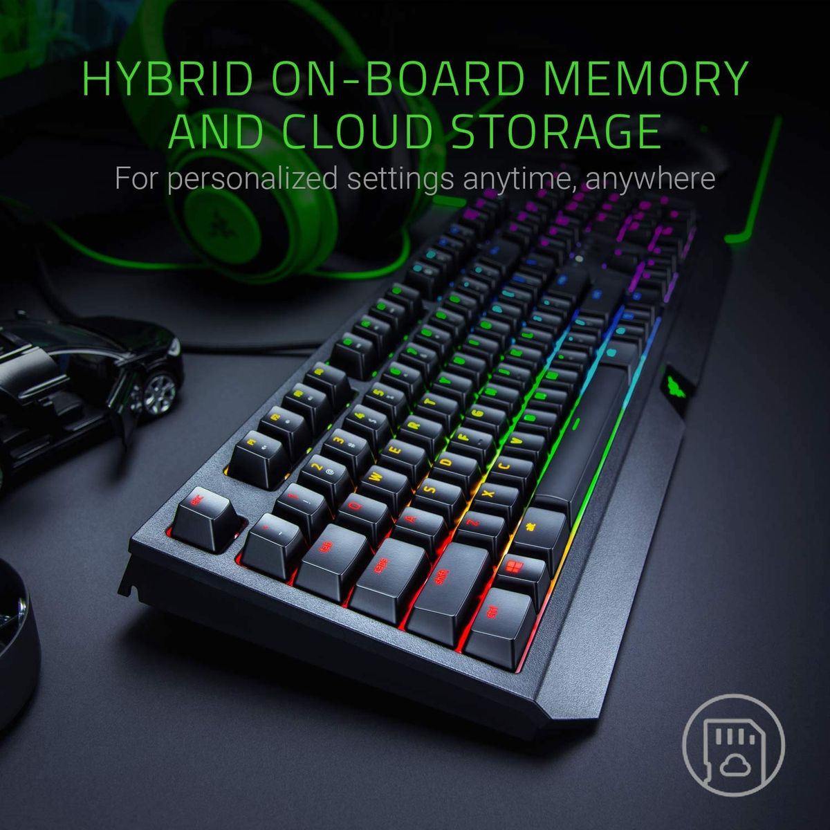 Razer BlackWidow Gaming Keyboard Green Switches Chroma RGB ESP Layout - QWERTY