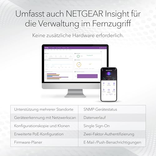 NETGEAR GS724TP-300EUS Managed L2/L3/L4 Gigabit Ethernet Switch, 24x RJ45 + 2x SFP, PoE 380W, Rackmount, Blau
