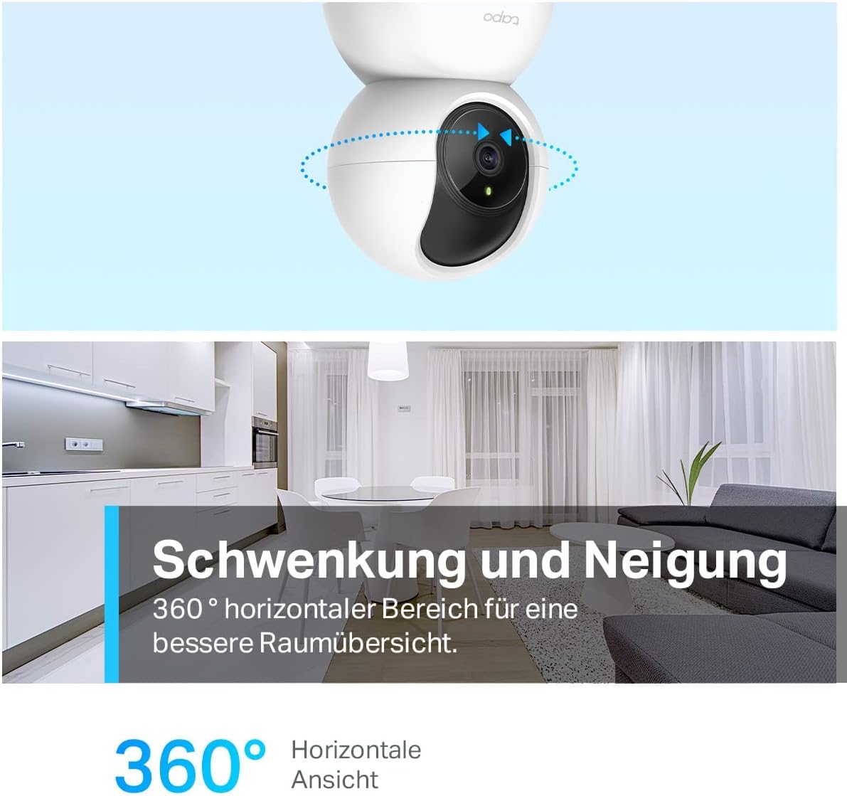 TP-Link Tapo C210P2 WLAN IP Kamera Überwachungskamera (Linsenschwenkung und Neigung, 3MP-Auflösung, 2-Wege-Audio, Nachtsicht zu 9m, bis zu 256 GB lokaler Speicher)