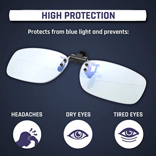 KLIM Protect OTG Clip-On-Brille zum Blockieren von blauem Licht an Bildschirmen