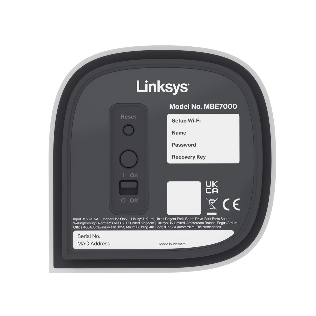 Linksys Velop Pro 7 Mesh-System Tri-Band (2,4/5/6 GHz) Wi‑Fi 7 (802.11be) 10680 Mbit/s Weiß 4x interne Antennen Ethernet-WAN 4x LAN
