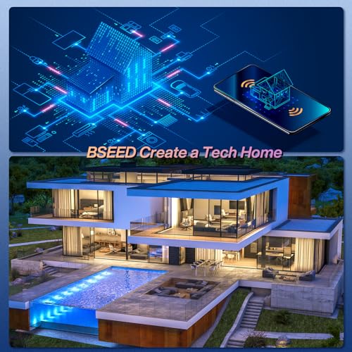BSEED BSEED.AK3-AT1-GL-M-X WLAN Smart Touch Lichtschalter, Neutralleiter erforderlich, 2,4 GHz WLAN, Glas, Tuya, Alexa & Google Home, 1-fach 1-Weg, Schwarz