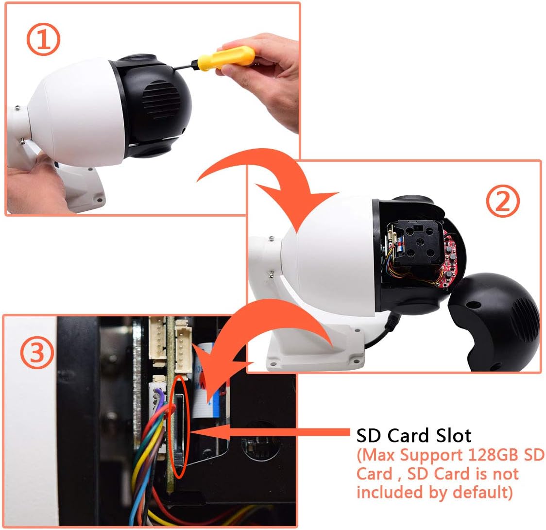 Gentlen 5MP PTZ POE IP Camera Outdoor, 20X Optical Zoom Security Camera with SD Card Slot, IR Night Vision and Motion Detection, IP66 Waterproof, P2-20X-5MPF 5MP 20X Zoom