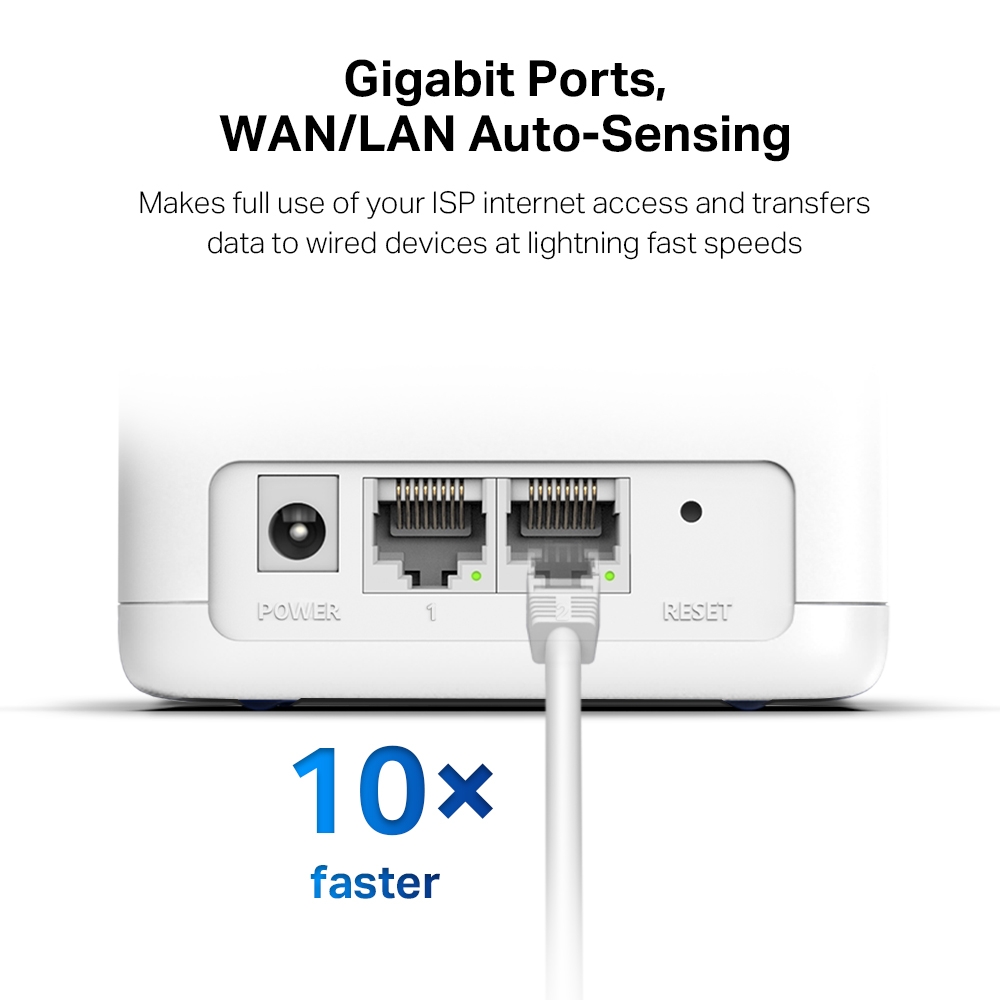 Mercusys Halo H30G AC1300 Wi-Fi Mesh System Dual Band WLAN Router & Repeater 1300 mbit/s up to 320m² MU-MIMO White 3er Pack v1.0