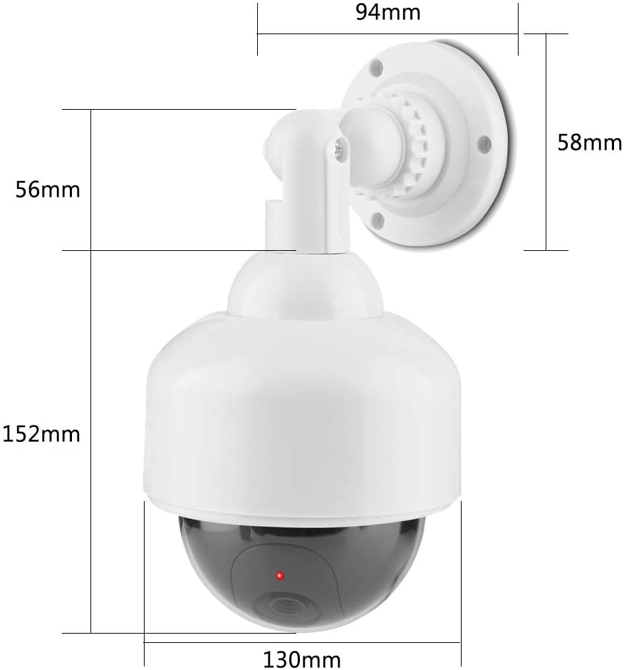 Zerone Security Camera Blind CCTV Hood Realistic View with Flashing Red LED Light 360 Degree Rotation and Waterproof Security Surveillance System