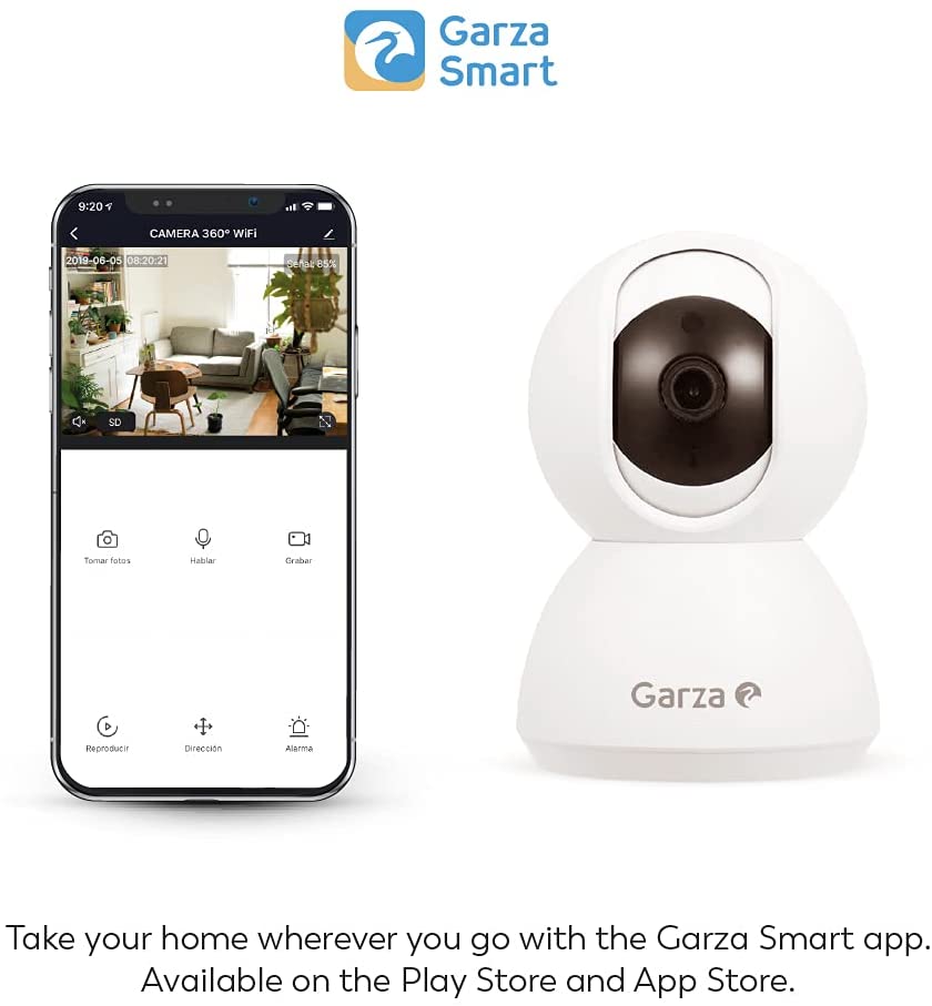 Garza Smarthome Wi-Fi 360 IP Camera 720P HD works with Alexa Google Chromecast