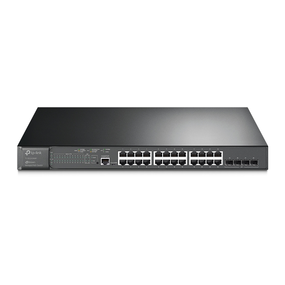 TP-Link Omada SG3428MP Netzwerk-Switch Managed L2+ Gigabit Ethernet (10/100/1000) Power over Ethernet (PoE) 1U Schwarz