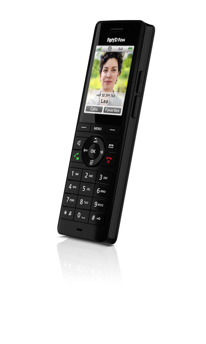 AVM FRITZ!Fon X6 DECT-Telefon, Anrufbeantworter, Freisprechfunktion, Li-Ion 1000 mAh, Schwarz