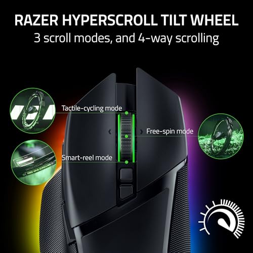 Razer Basilisk V3 Pro Ergonomische kabellose Gaming-Maus, 30.000 DPI, RGB, Schwarz