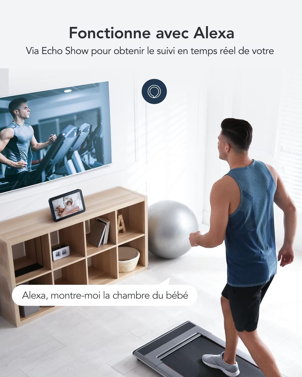 GNCC Caméra Surveillance WiFi, 2 Pièces Caméra IP WiFi sans Fil 360 ° Pan/Tilt, Caméra Dôme 1080P avec Suivi de Mouvement et de Son, Vision Nocturne et Audio Bidirectionnel, Compatible avec Alexa P1-2