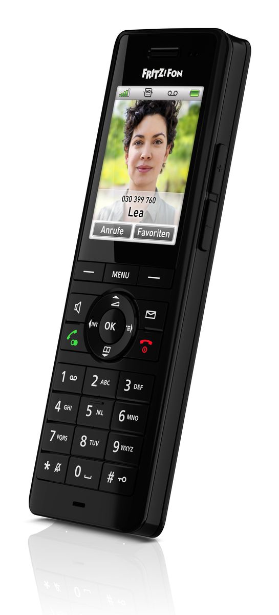 AVM FRITZ!Fon X6 DECT-Telefon Schnurloses Mobilteil, Anrufbeantworter, 2,4" Farbdisplay, Schwarz