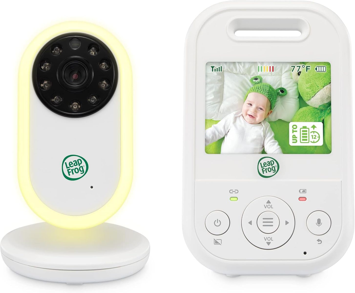 LeapFrog LF2423 Babyphone mit Kamera, 2,8" IPS-Display, 720p, Nachtsicht, 2x Zoom, Temperatursensor, Geräuschaktivierung, Gegensprechanlage, Lange Akkulaufzeit, EU