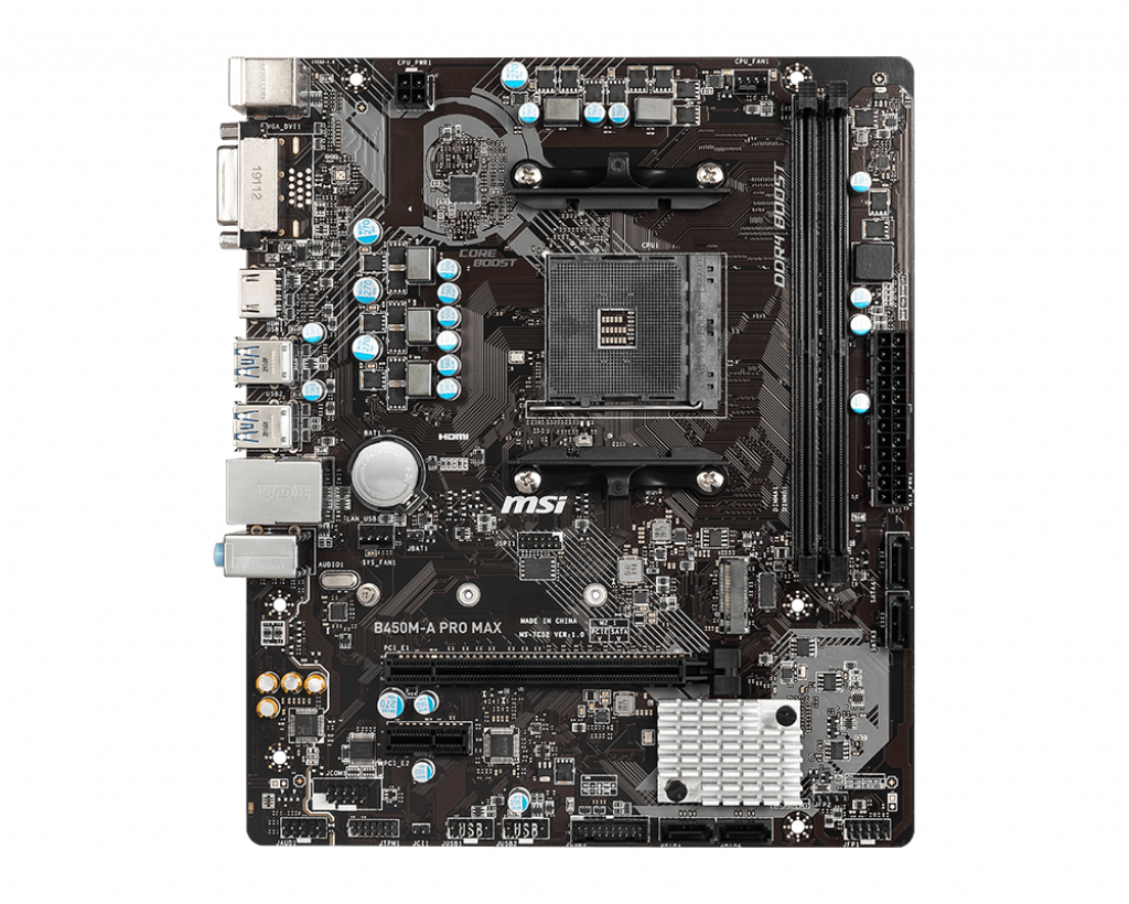 MSI B450M-A PRO MAX AMD AM4 DDR4 m.2 USB 3.2 Gen 2 HDMI M-ATX Motherboard