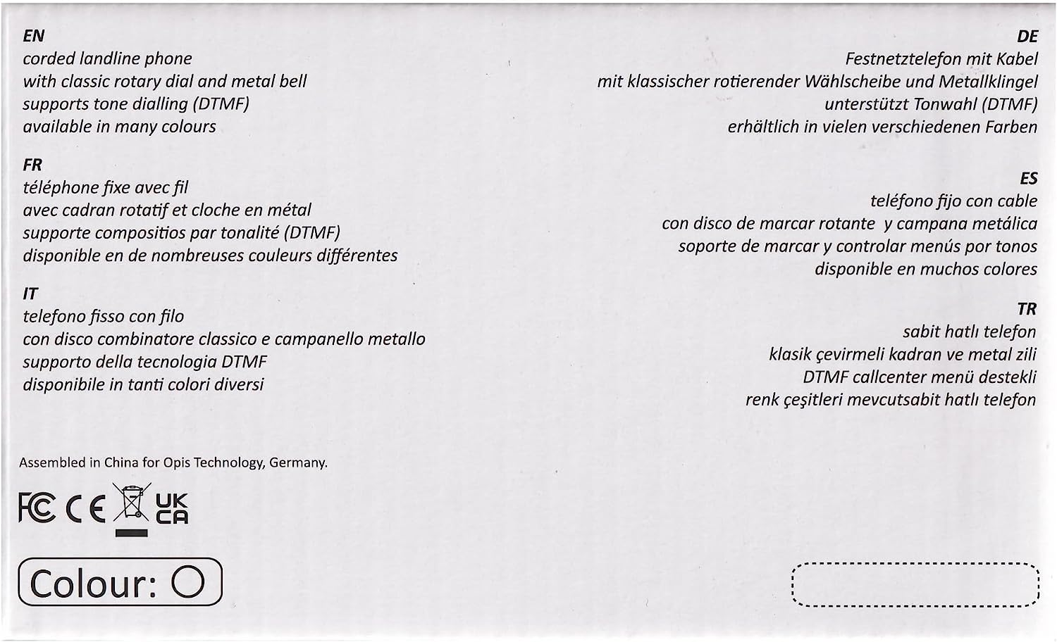 Opis Retro Telefon Wählscheibe/Festnetztelefon Retro/Telefon mit Schnur/Telefon mit Wählscheibe/Telefon Retro/Telefon Kabelgebunden - Das Traumtelefon Opis 60s Cable in schwarz 60s cableAlle Logos mit inbegriffen schwarz