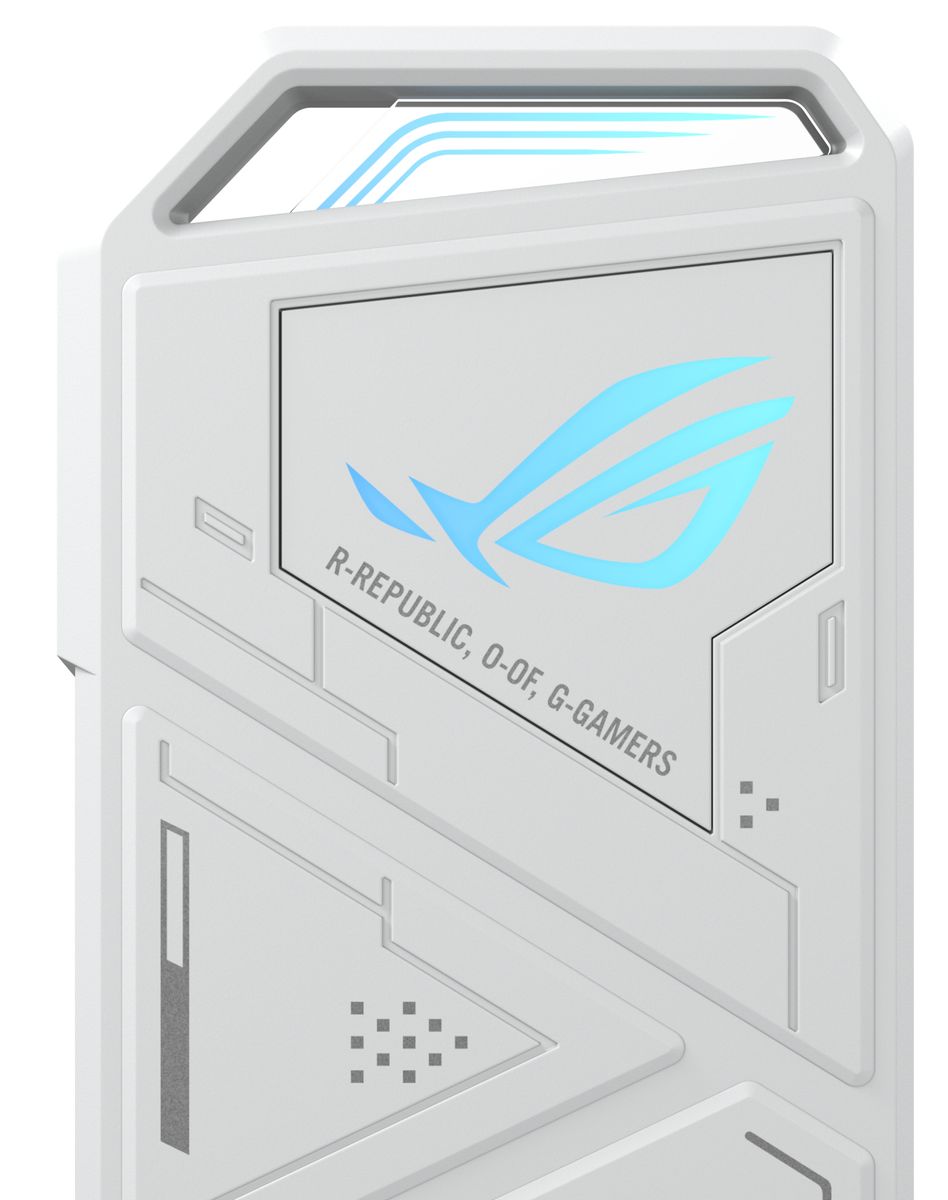 ASUS ROG Strix Arion White Edition M.2 NVMe SSD-Gehäuse, USB 3.2 Gen 2 (10 Gbit/s), toollose Installation, Aluminium, ASUS Aura Sync, USB‑C & USB‑A Kabel