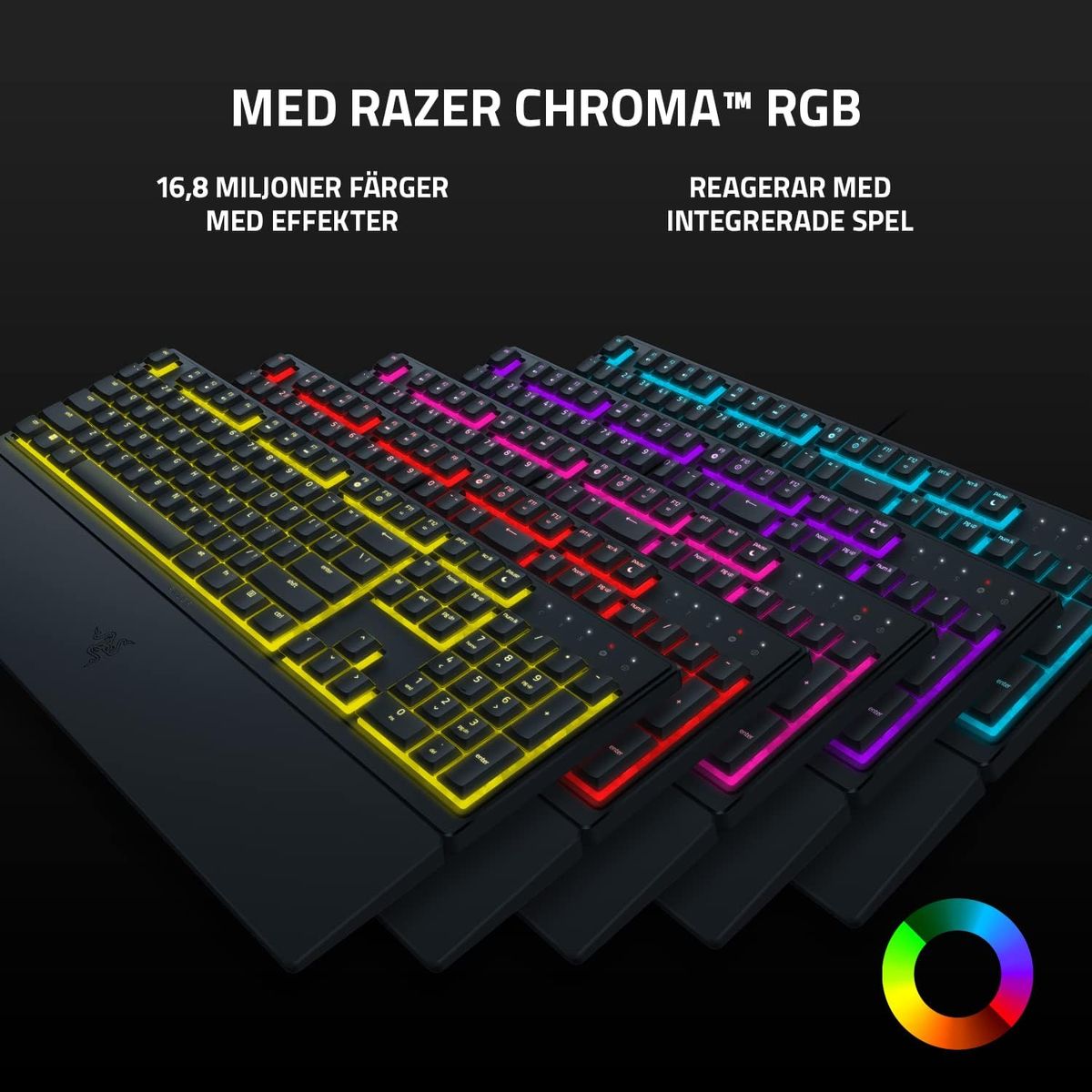 Razer Ornata V3 X Low Profile Gaming-Tastatur (Silent Membrane Switches, UV-beschichtete Tastaturen, langlebiges Design, spritzwassergeschu00fctzt, ergonomischer Schreibstu00e4nder) - (NORDIC Layout - QWERTY)