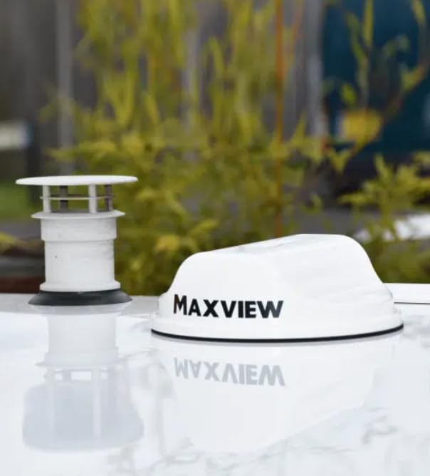 Maxview ANT2 2x2 MIMO 5G/4G Außenantenne, bis 6000 MHz, 8,8 dBi, 2x SMA auf TS9, Dachmontage, Weiß