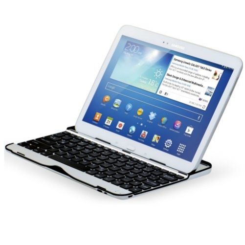 Sharon Samsung Galaxy Tab 3 10.1 Alu Case mit integrierter Bluetooth Tastatur Tastatur Case für Galaxy Tab 3 GT-P5200 GT-P5210 GT-P5220 DE-Layout