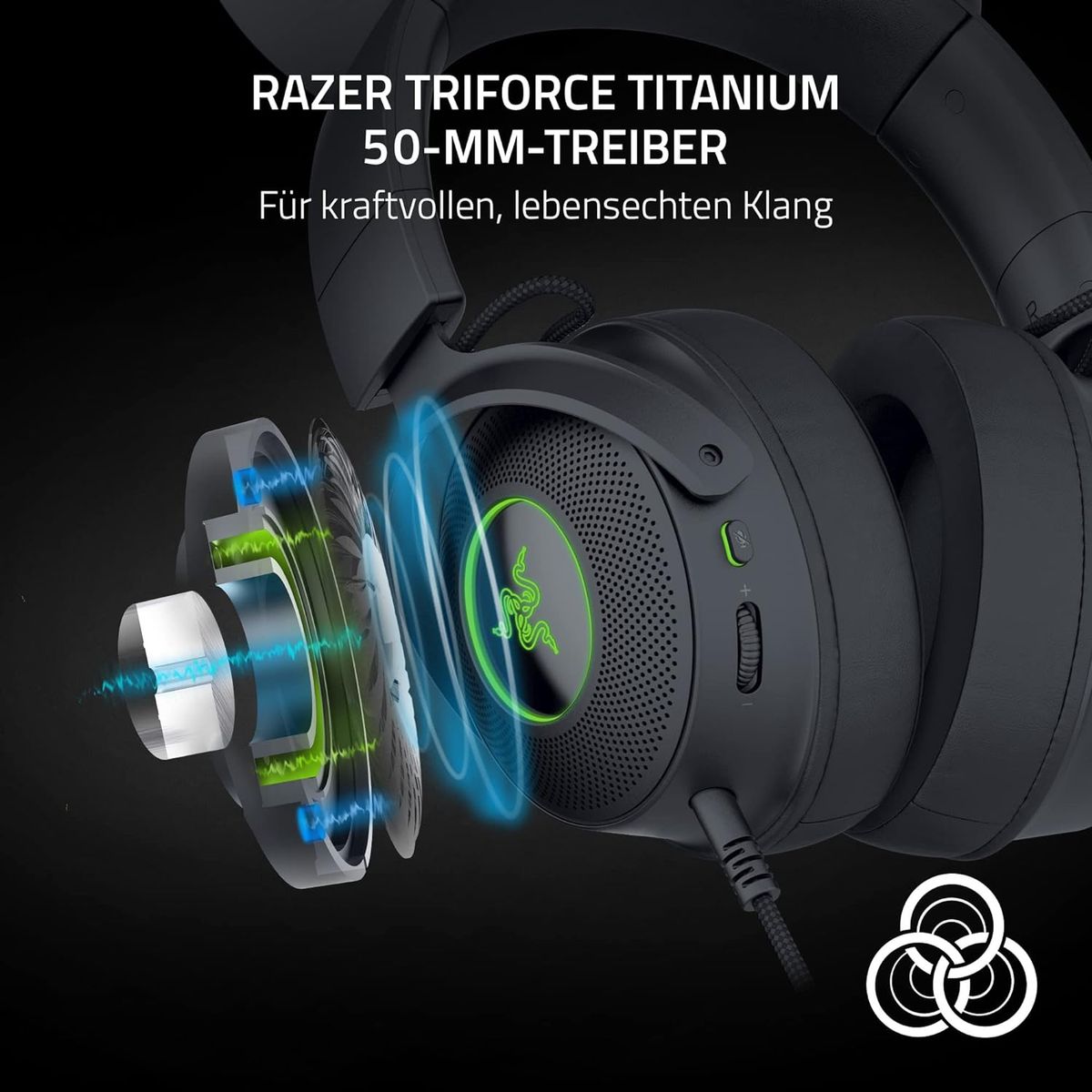 Razer Kraken Kitty V2 Pro Gaming Headset USB Virtual 7.1 Surround-Sound for PC PS Switch Black