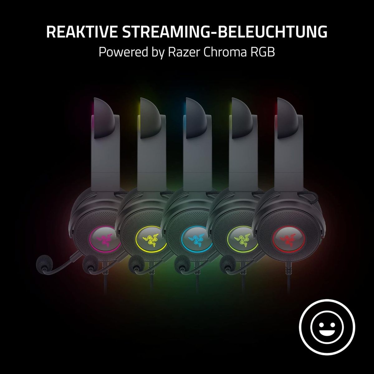 Razer Kraken Kitty V2 Pro Gaming Headset USB Virtual 7.1 Surround-Sound for PC PS Switch Black