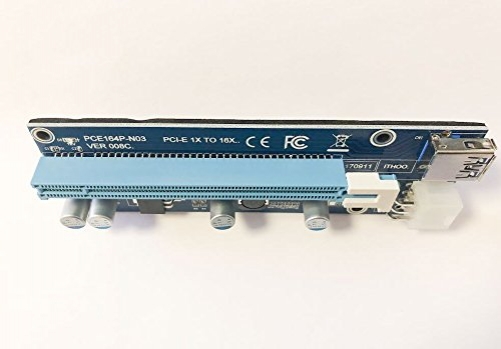 aaa products PCI-E Express 1 X auf 16 X Extender Riser Karte + SATA 6pin Power Kabel + 60 cm USB 3.0 Verlängerungskabel – Versand aus Großbritannien – AAA Products® 1 Pcs