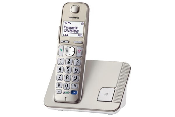 Panasonic KX-TGE210 DECT-Telefon Anrufer-Identifikation Champagner