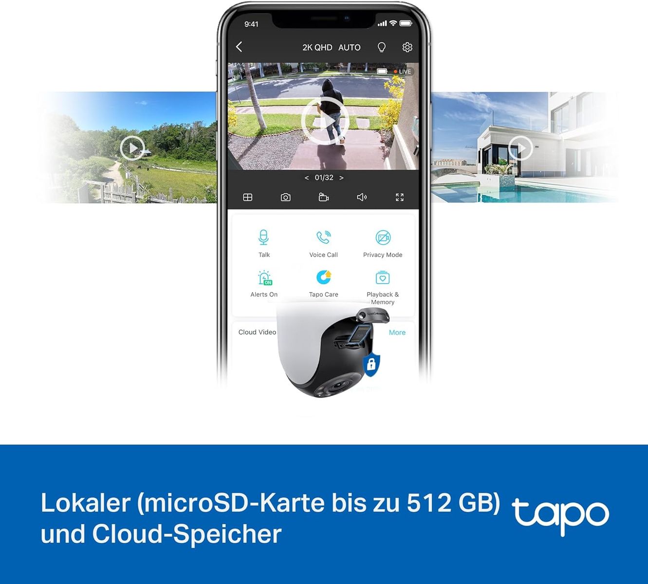 TP-Link Tapo C520WS Dome IP-Sicherheitskamera Innen & Außen 2560 x 1440 Pixel Zimmerdecke