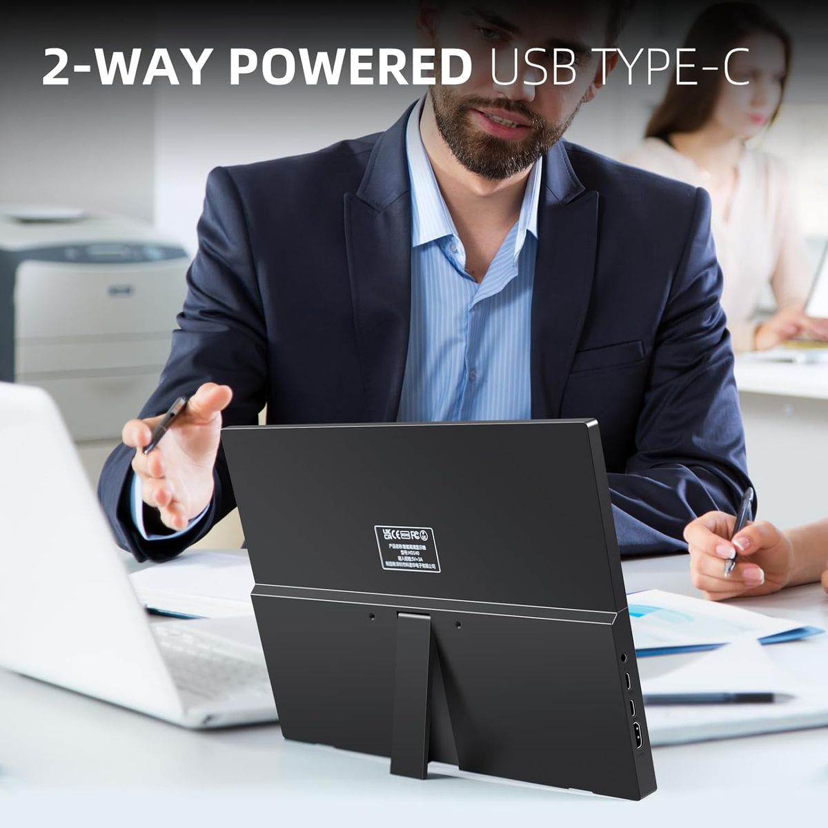 Wstirhy Portable Touchscreen Monitor USB C 14 Zoll 1920x1080p IPS Touch Bildschirm mit Lautsprechern, HDMI, Typ-c Reise externer Monitor für PC Laptop Xbox PS4/5 Switch