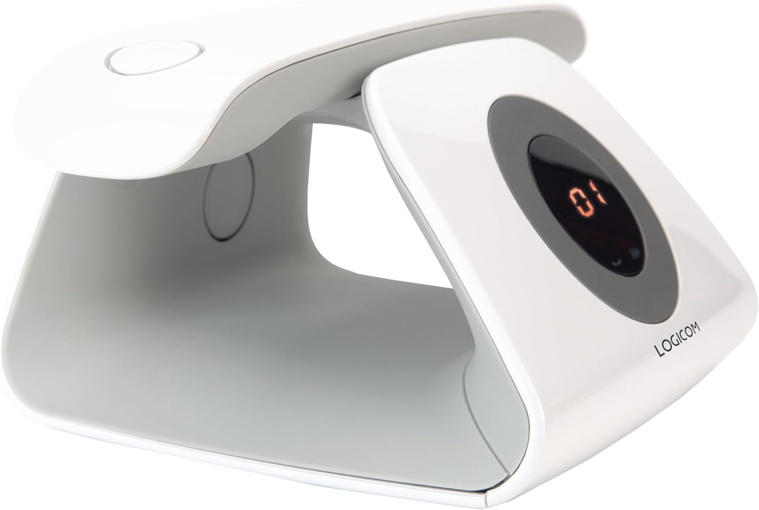 Logicom Retro 2 DECT Schnurloses Telefon mit Anrufbeantworter, 20 Kontakte, 10 Std. Gesprächszeit, 100 Std. Standby, 50 m Innen / 300 m Freifeld, Weiß, 2x AA (inkl.)