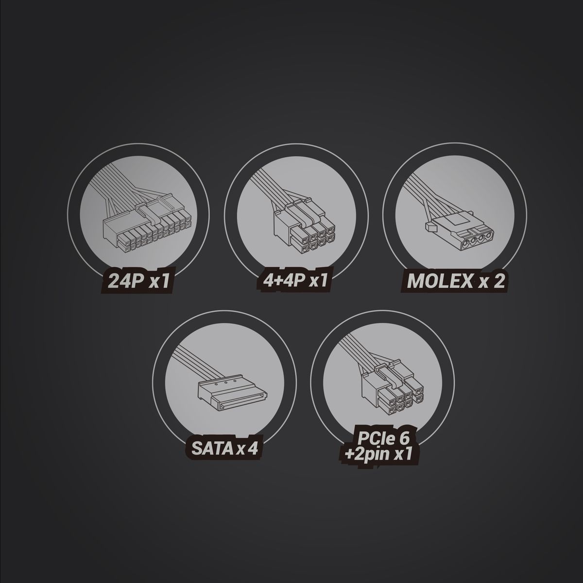 Mars Gaming MPIII650 PC-Netzteil 650 W, 20+4-pin ATX, 6+2-pin PCIe, 4x SATA, Nicht-modular, 12 cm Lüfter, Schwarz