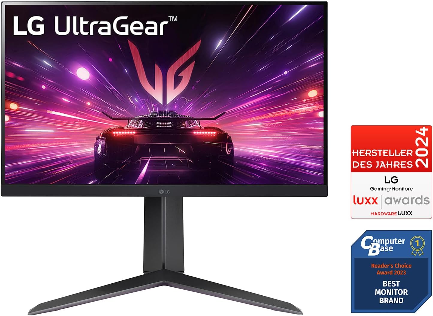 LG Electronics 24GS65F-B.AEU Ultragear™ FHD Gaming IPS-Monitor 24“ (60,47cm), 1920 x 1080, 16:9, 1ms GtG, 180 Hz, HDR10, NVIDIA G-Sync™, AMD FreeSync™ - Schwarz