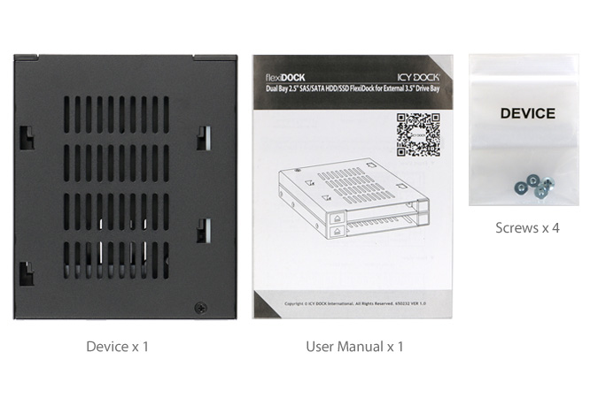 Icy Dock MB522SP-B 2-Bay HDD/SSD Dockingstation, SATA 6 Gbit/s, 2,5/3,5 Zoll, Hot-Swap, Schwarz
