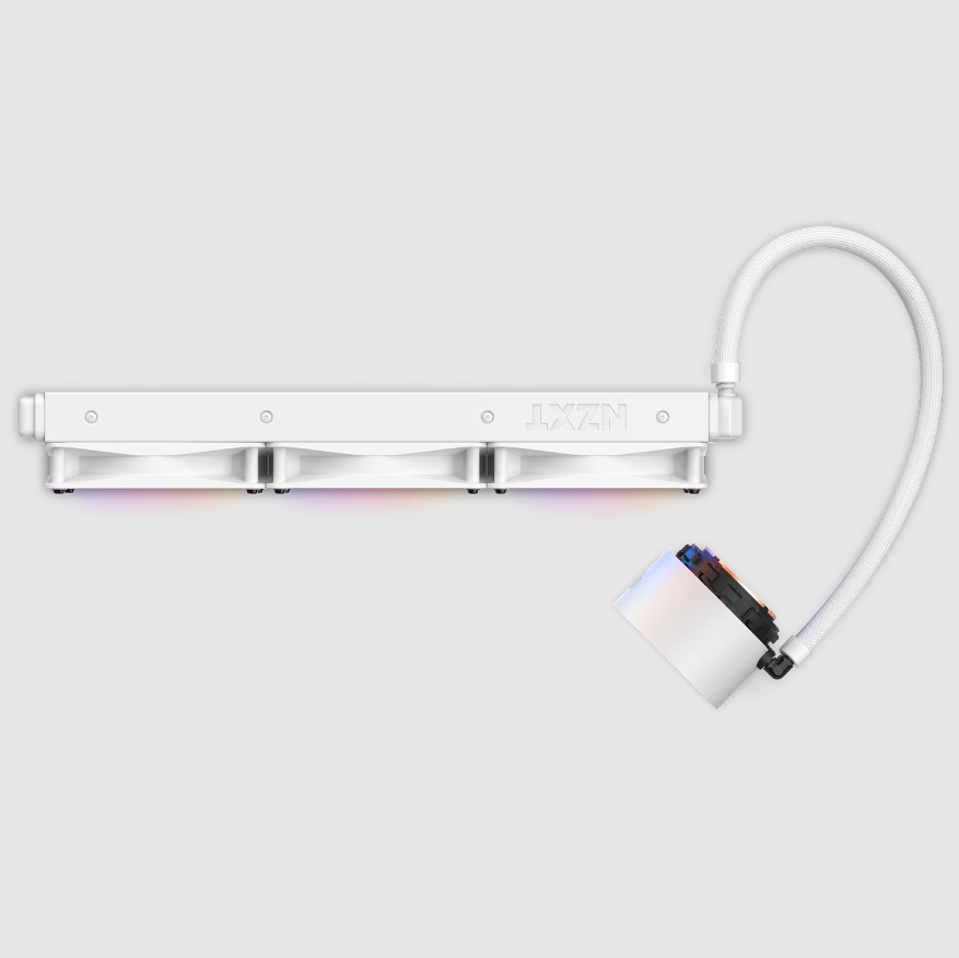 NZXT Kraken Elite 360 RGB All-in-One-Flüssigkeitskühler 360 mm, 3x 120 mm RGB-Lüfter, Weiß, TFT-LCD Display