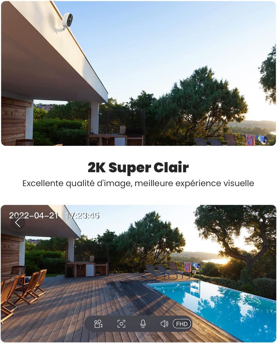 ieGeek Überwachungskamera Aussen Akku, FHD 1080P Kabellose Überwachungskamera mit PIR Bewegungsmelder, 2-Wege Audio camera2