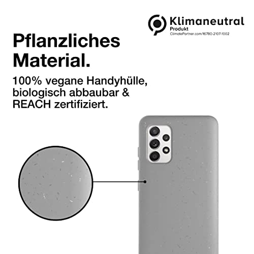 Woodcessories ECO571 Smartphone-Schutzhülle für Samsung Galaxy A52, nachhaltig & vegan, aus Bio-Kunststoff & Weizengemisch, stoßfest, grau