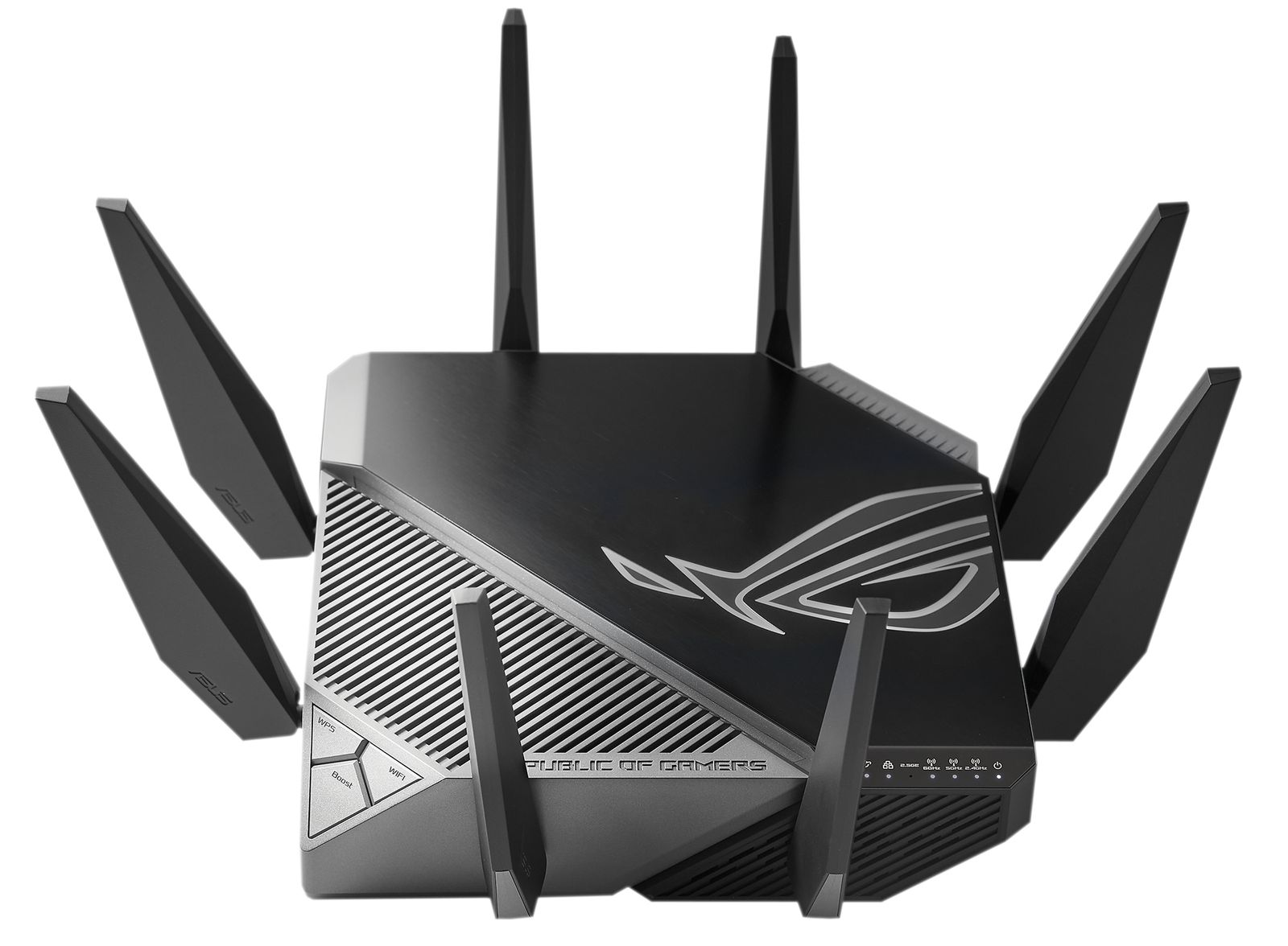 ASUS ROG Rapture GT-AXE11000 Wi-Fi 6E Tri-Band Router, Multi-Gig 2.5G WAN/LAN, 8 Antennen, 1 GB RAM, Schwarz