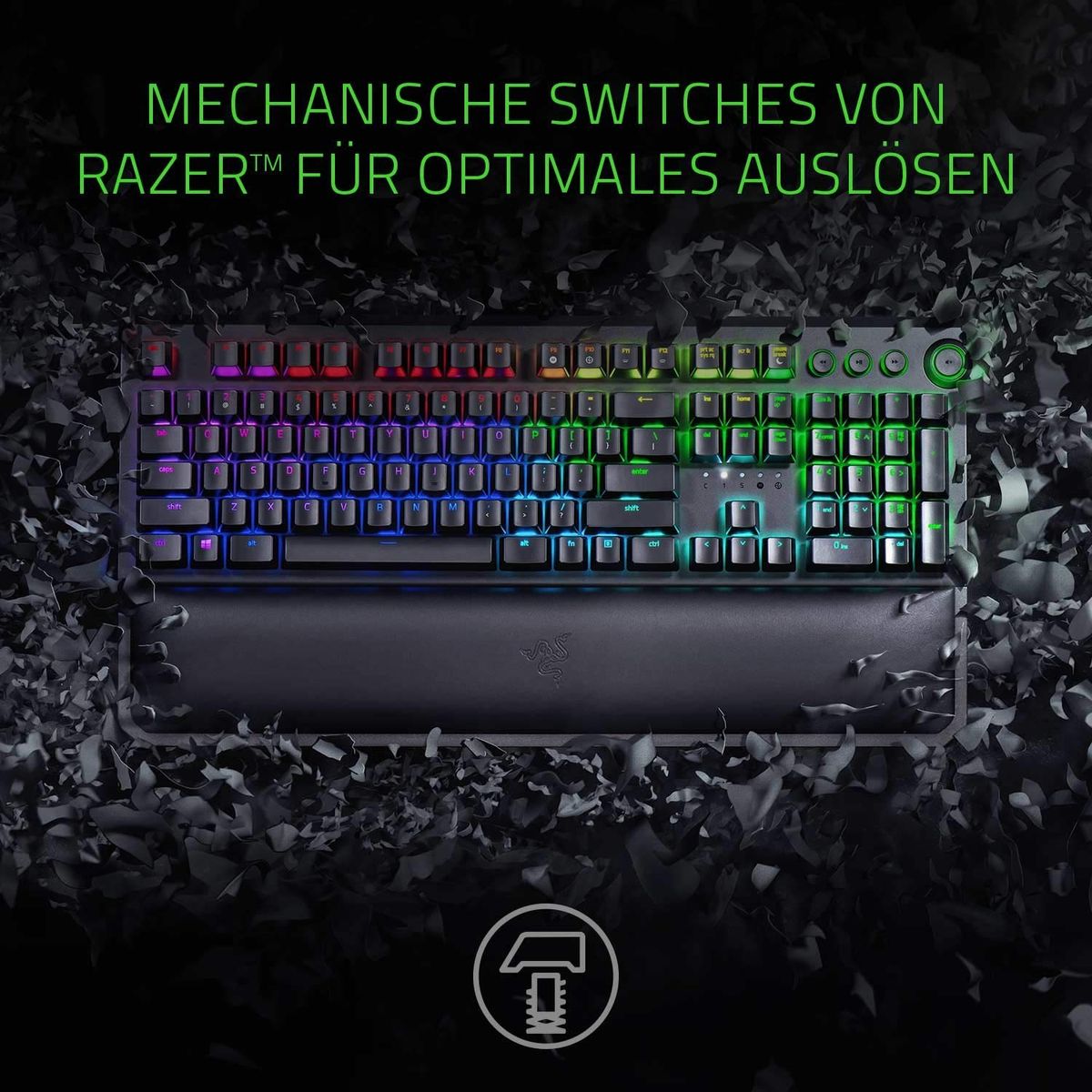Razer BlackWidow Elite Gaming Keyboard Green Switches Chroma RGB PRT Layout QWERTY