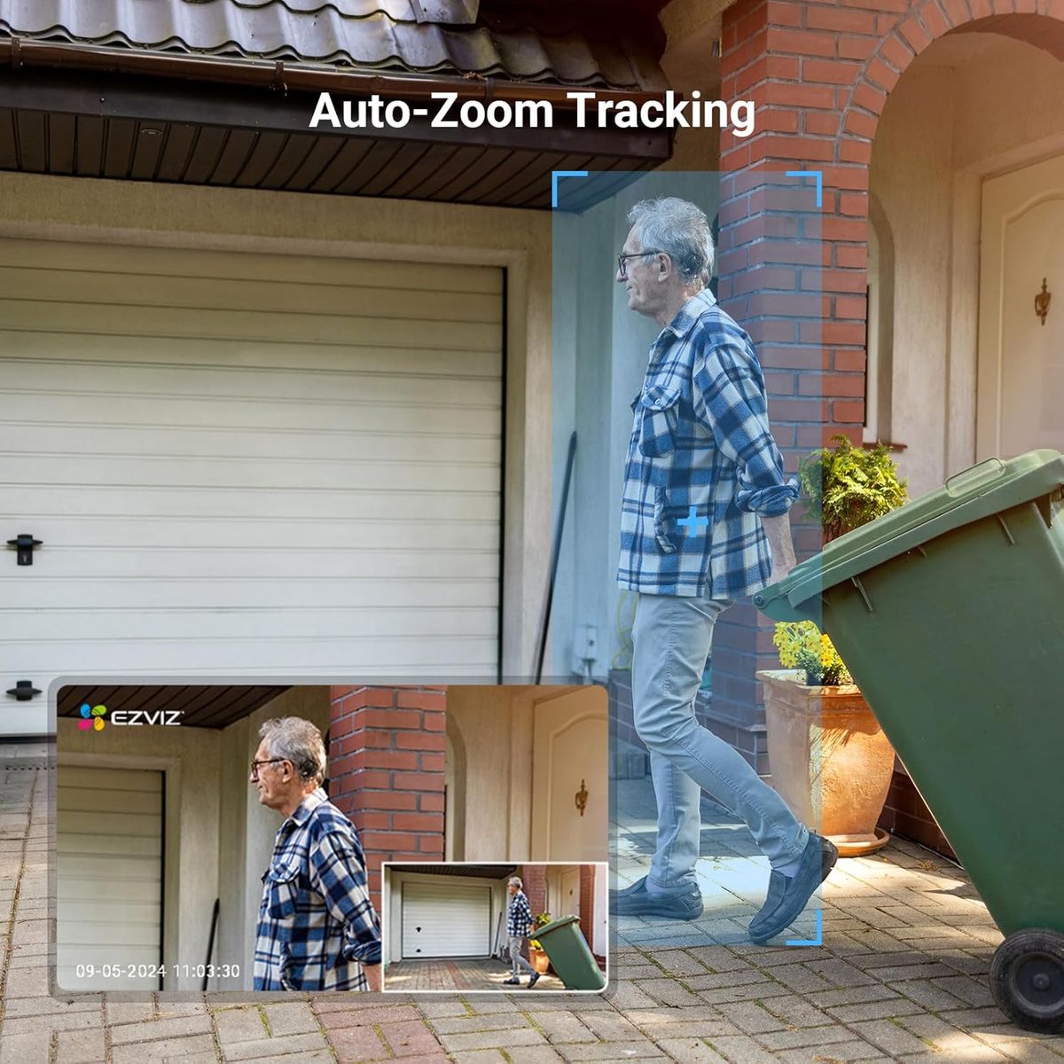 EZVIZ C8c 1080P Außen PTZ WLAN Überwachungskamera, 360° Pan/Tilt, Nachtsicht 20 m, Personenerkennung, Zwei-Wege-Audio, Aktive Verteidigung, EU