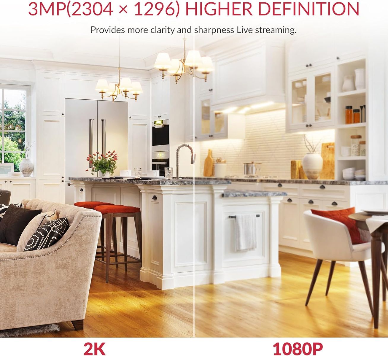 YI YYS.62121 2er-Set Pro 2K (3MP) Innen-Überwachungskamera, WLAN (2,4 GHz), Nachtsicht, Bewegungserkennung, Zwei-Wege-Audio, EU-Stecker C