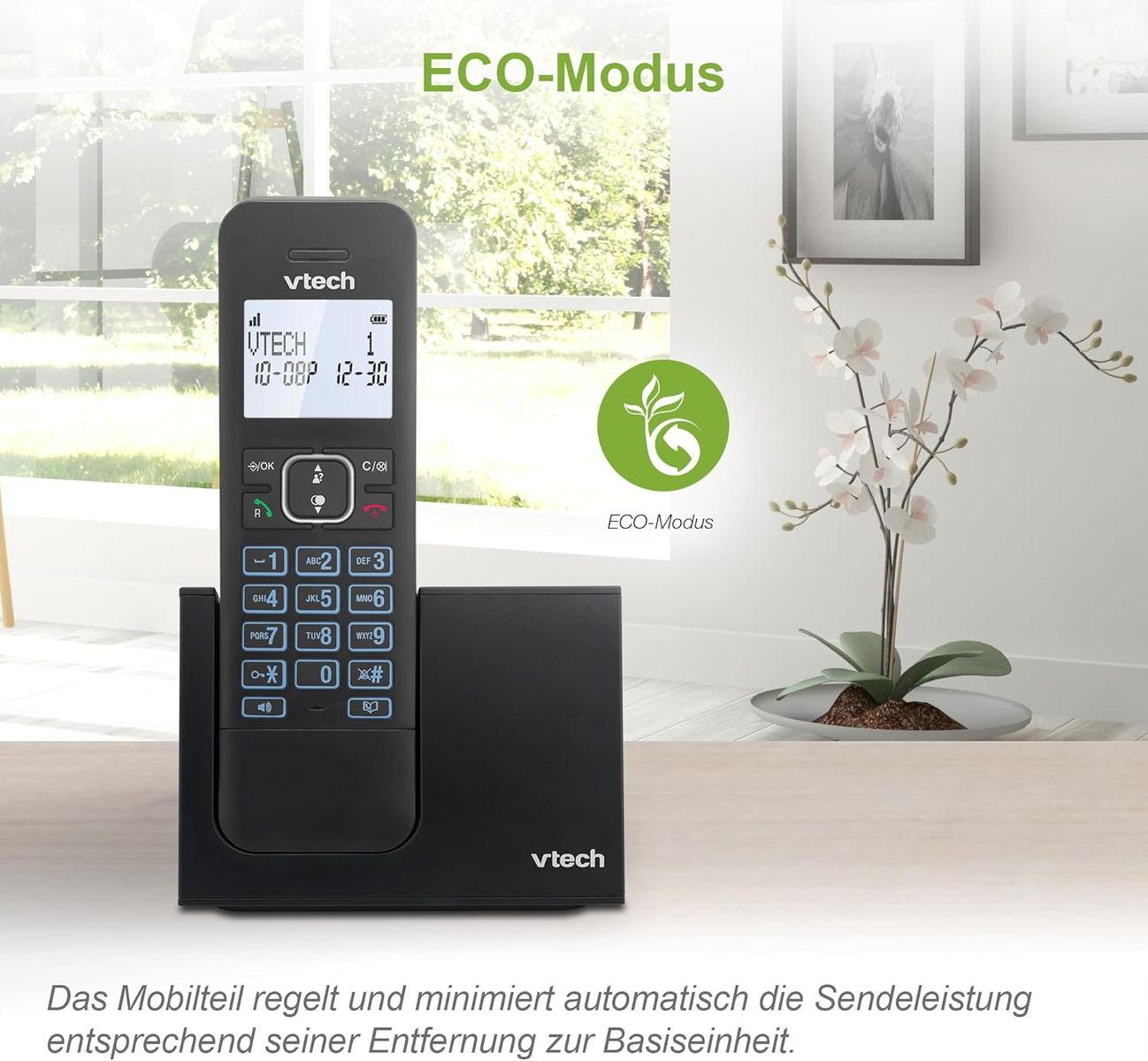 VTech LS1000 DECT Schnurlostelefon Telefon Schnurlos mit innovativer Ladestation, Anrufererkennung/Anklopffunktion, Freisprechfunktion, Display und Tastatur mit Hintergrundbeleuchtetes, ECO-Modus LS1000 1-telefon schnurlos