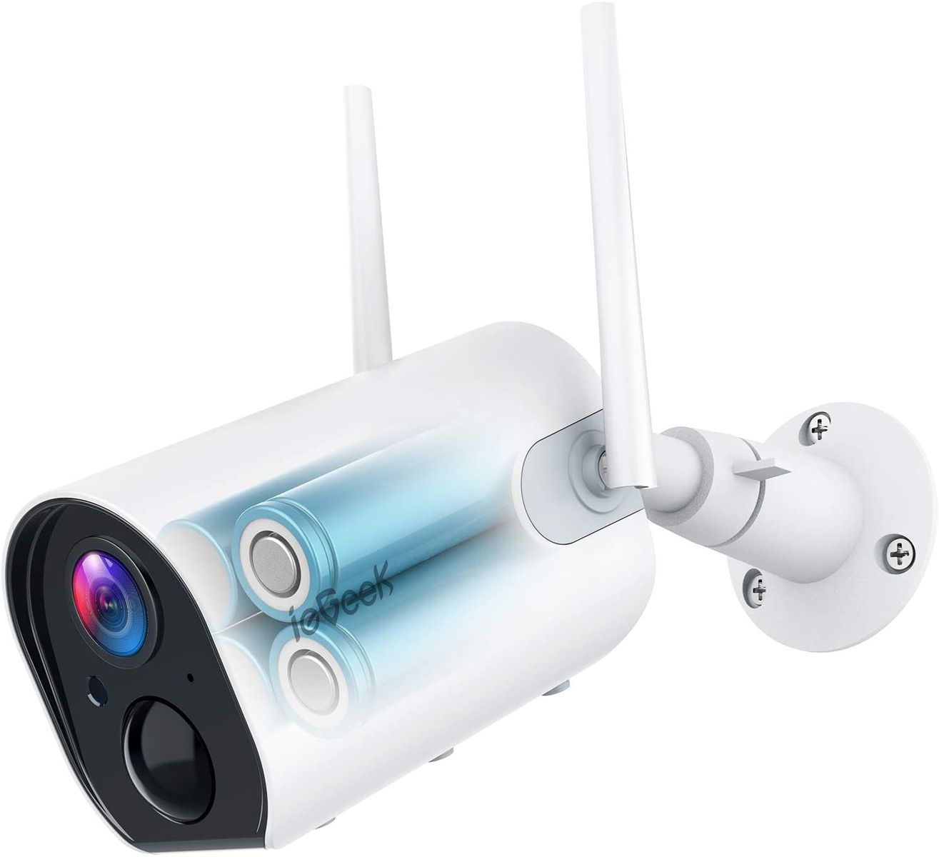 ieGeek Surveillance Camera Outdoor Battery 10400mAh, 1080P Wireless Outdoor WLAN IP Camera with PIR Motion Detector, IR Night Vision, IP65 Waterproof, 2-Way Audio, Cloud/SD Storage