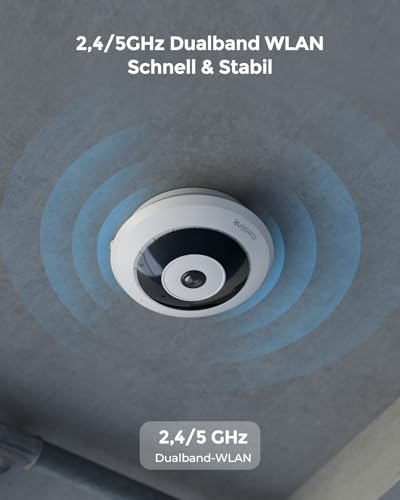 Reolink FE-W-White 6MP Fisheye Indoor Überwachungskamera, 360° Panorama, Dualband WLAN 2,4/5 GHz, Personenerkennung, 2-Wege-Audio, microSD, Decken-/Wand-/Tischmontage