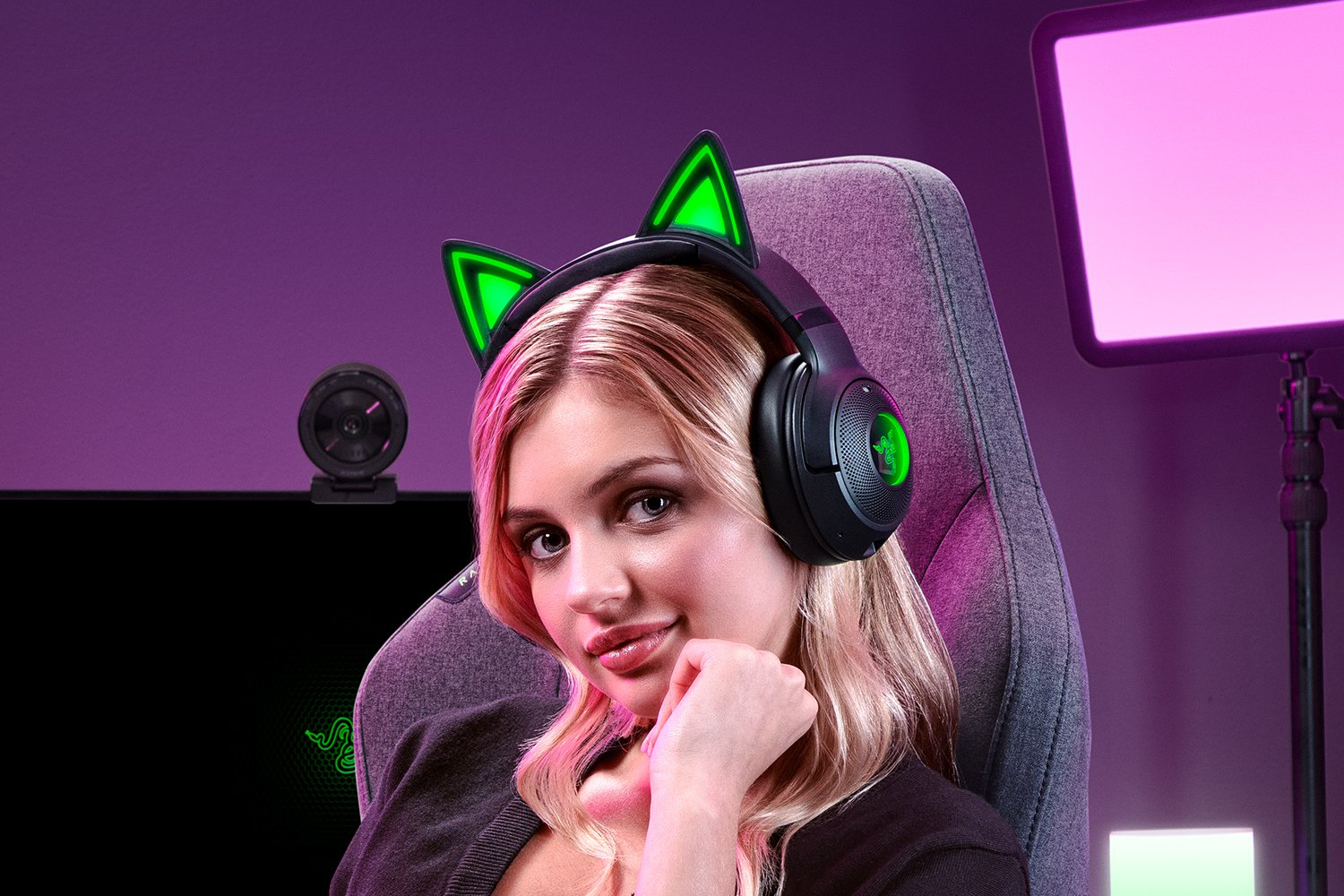 Razer Kraken Kitty V2 BT Kopfhörer Kabellos Kopfband Gaming Bluetooth Schwarz