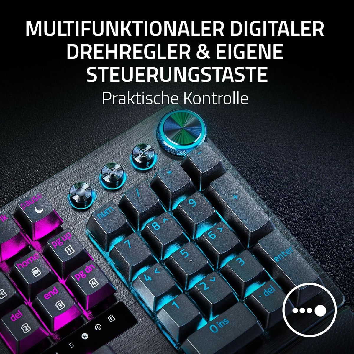Razer Huntsman V3 Pro Gaming Keyboard Media Buttons Analog Optical Switches Chroma RGB DEU Layout QWERTZ