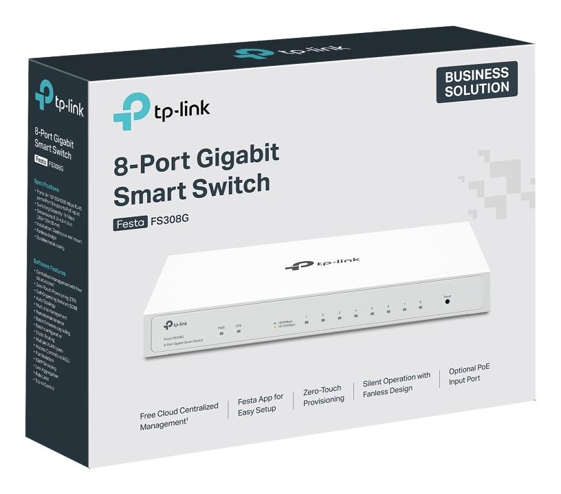 TP-Link Festa FS308G Managed L2/L2+ Gigabit Ethernet (10/100/1000) Power over Ethernet (PoE) Weiß