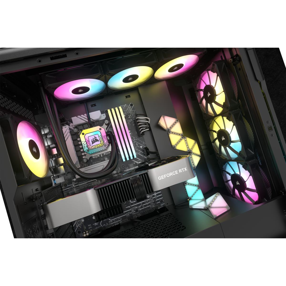 Corsair iCUE H150i ELITE CAPELLIX XT All-in-One CPU-Wasserkühlung 360 mm, 3x120 mm Lüfter, RGB, bis 2100 RPM, kompatibel mit LGA 1700/AM4, Schwarz
