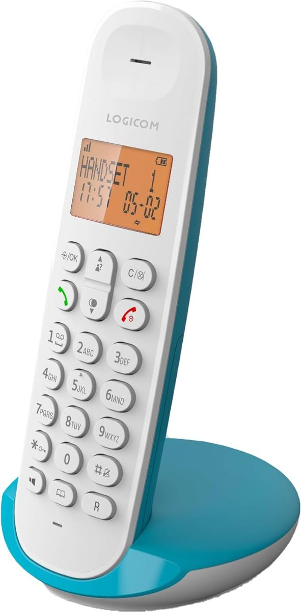 Logicom ILOA 150 Schnurloses Festnetztelefon ohne Anrufbeantworter – Solo – analoge und dect-Telefone – Türkis Neue Version türkis