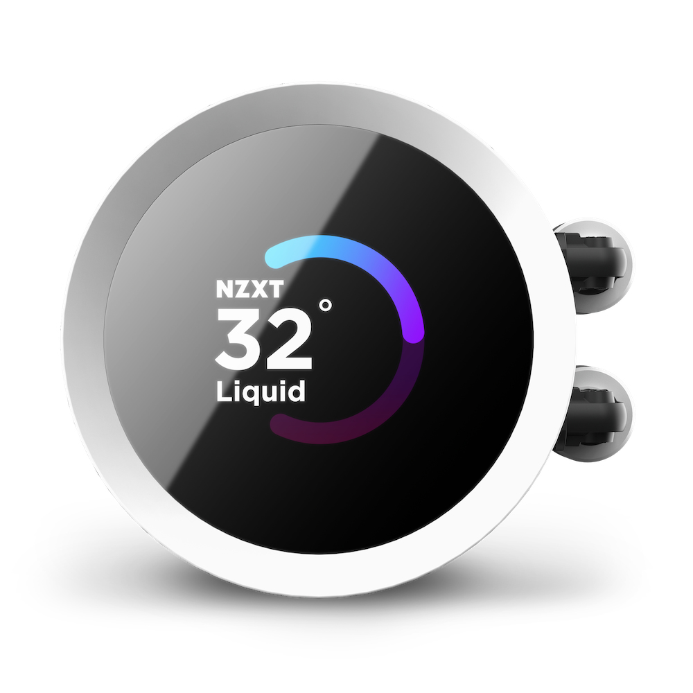 NZXT Kraken 240 RGB All-in-One-Wasserkühlung, 240 mm Radiator, 2x120 mm Lüfter, TFT-Display, RGB, Weiß