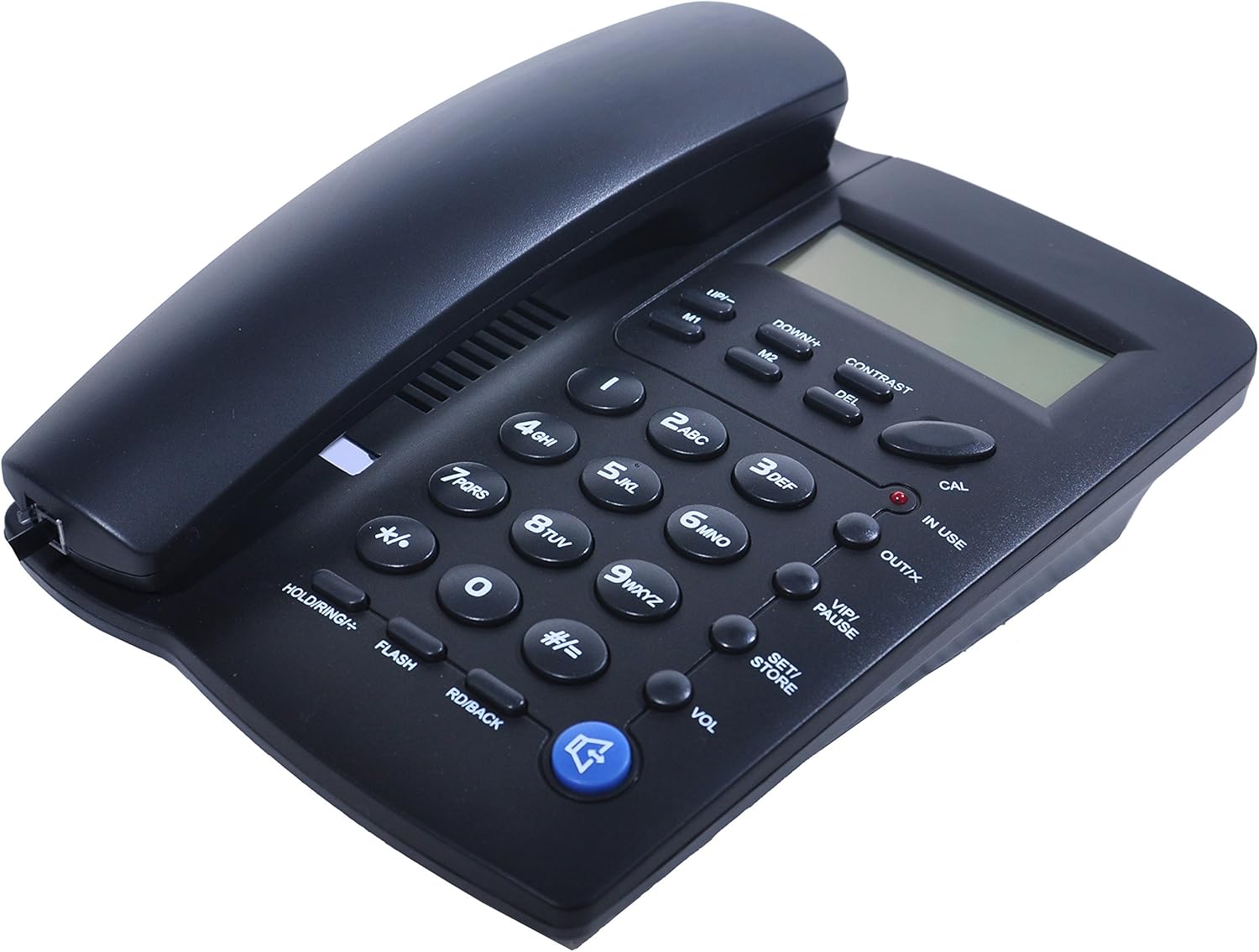 Ornin Y043 Corded Landline Telephone for Home, Caller ID/Call Waiting, Easy-to-Use, Speaker, Display, Desk Phone Only (Black)